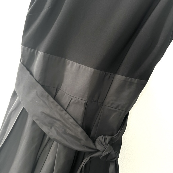 Lauren by Ralph Lauren Yuko Pleated Taffeta Cocktail Dress • Black - Picture 10 of 11